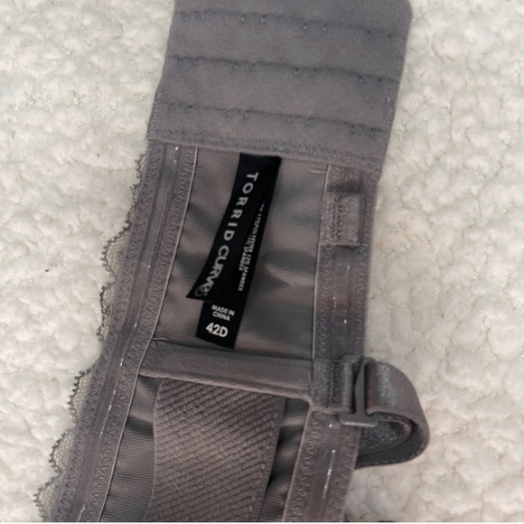 Torrid 42D, Silver Lace, Cage Style Bra with Adjustable Straps - Picture 2 of 2